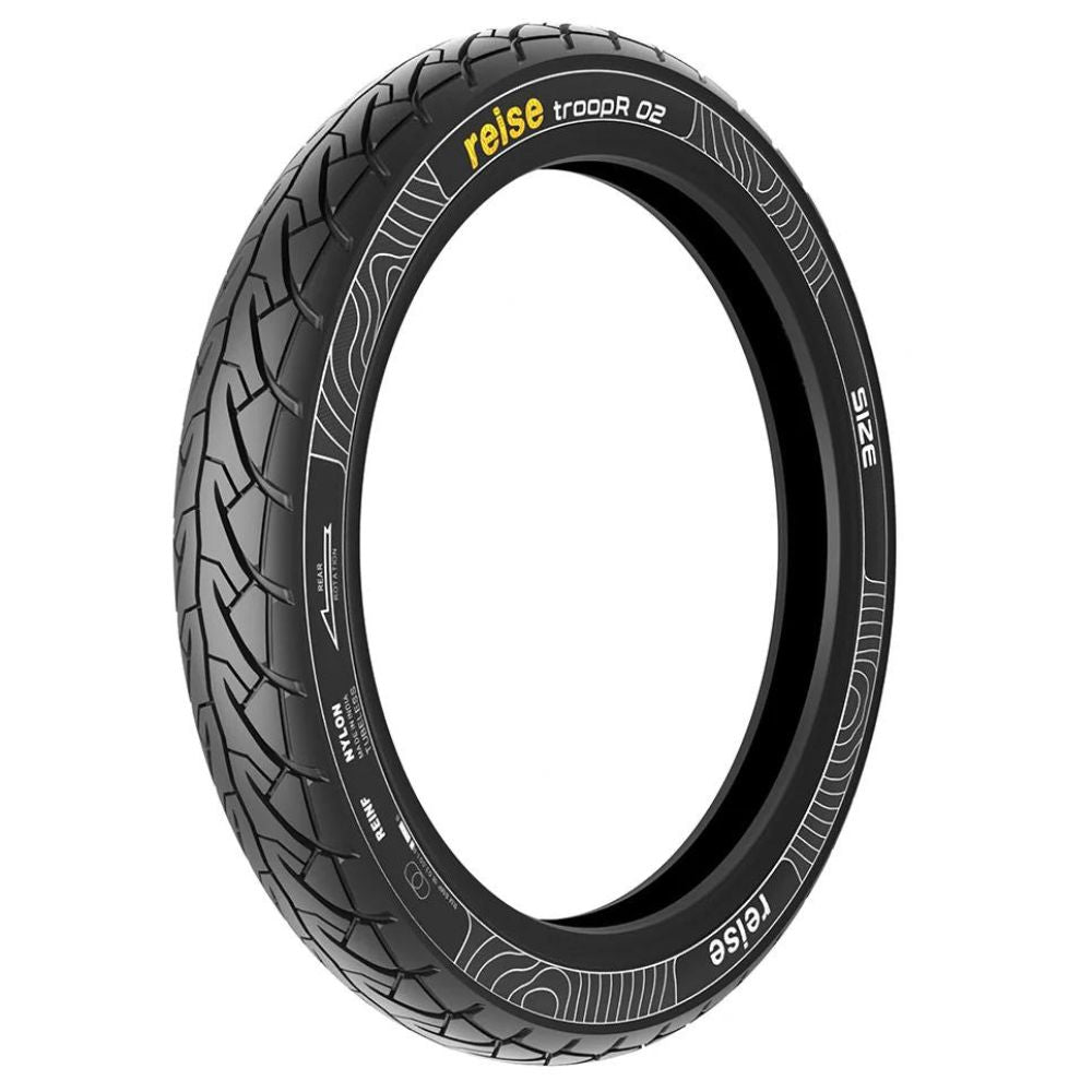 Reise - 80/100-18 troopR 02 Tubeless 47P Tyre | Front – Tyre Titans