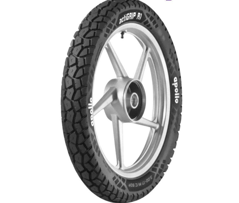 Apollo 3.00-17 Actigrip R1 Tube Tyre (Tube Included) | Rear