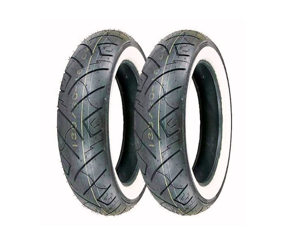 SHINKO - 130/90 B16 SR777 Tubeless Tyre (White Wall) | Front